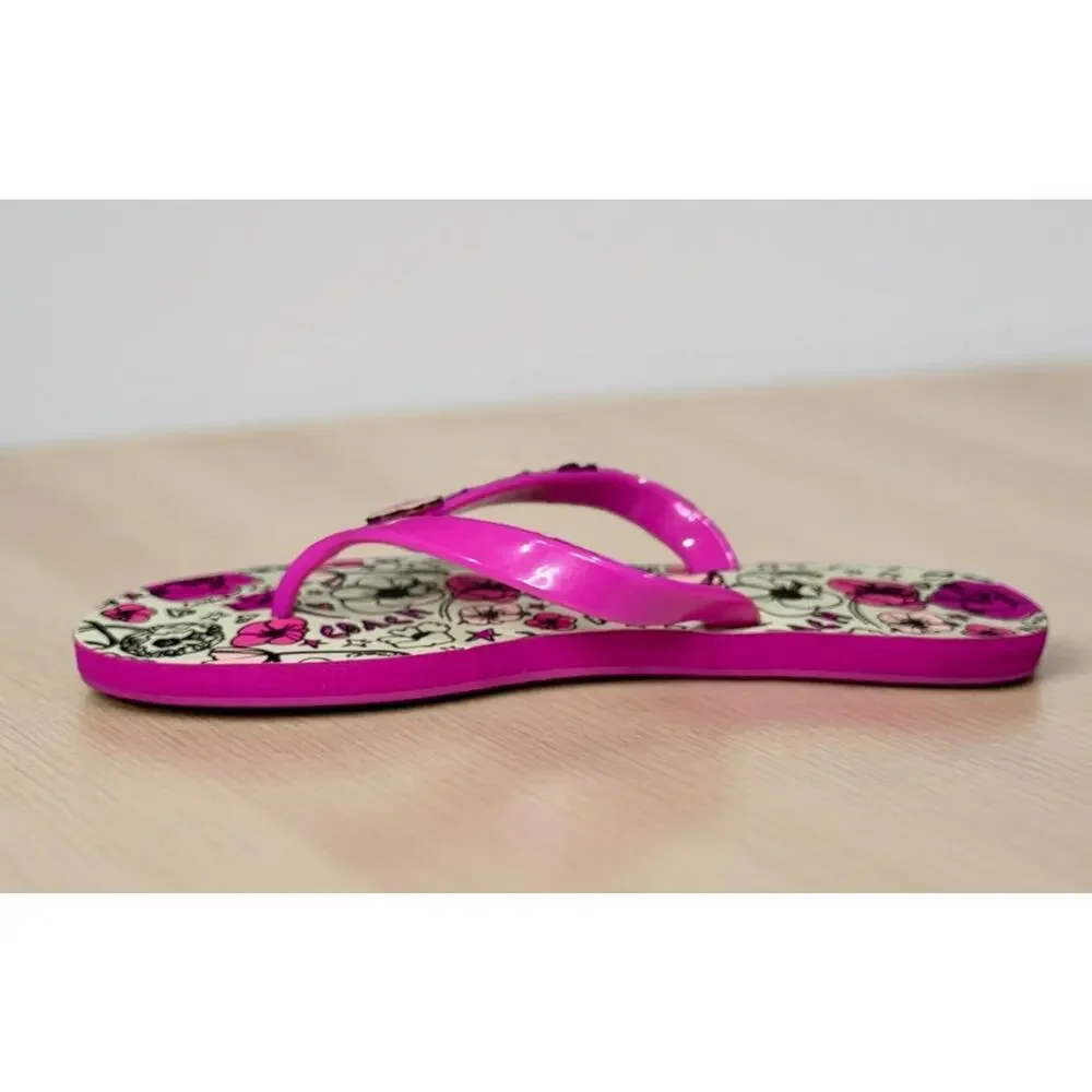 Y2K Coach Q1516 Camela Poppy Floral Thong Sandal Size 6B